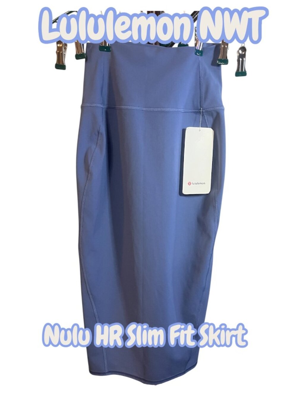 🌟 Lululemon Nulu Slim-Fit High-Rise Skirt - NWT - Oasis Blue - Size 4 💙 - Picture 2 of 4
